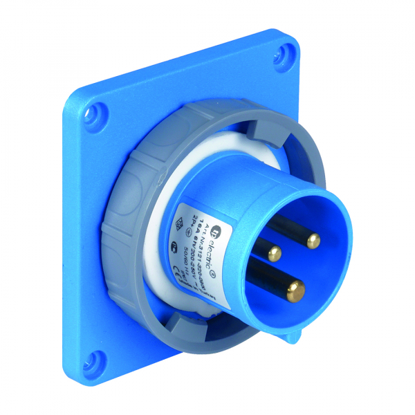 CEE Anbaustecker 83x90mm 3x16A IP67